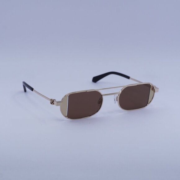 Off-White Off-White OERI14H LYNN 7664 Sunglasses Gold Oval Frame, Brown Lenses